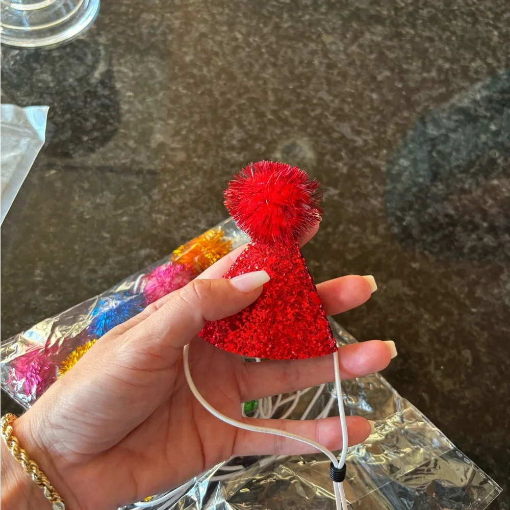 Colorful Glitter Party Hats for Pets